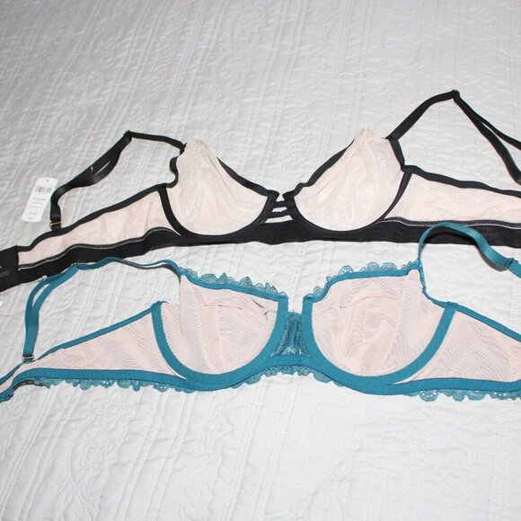Soma Womens Tell Tale Sheer Bra and Teal Lace Bra Sizes 36B NWT - Picture 5 of 9